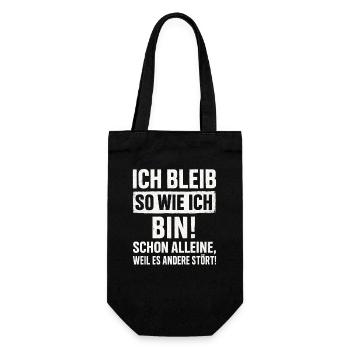 Ich Bleib So Wie Ich Bin Spruch Humor Lustig  - Geschenkbeutel für Flaschen - Schwarz - Vorne