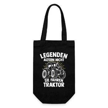 Legends drive a farmer's tractor - Gift Bag for Bottles - black - Front