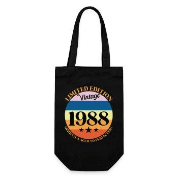 1988 Vintage Birthday Gift 88 Birthday - Gift Bag for Bottles - black - Front