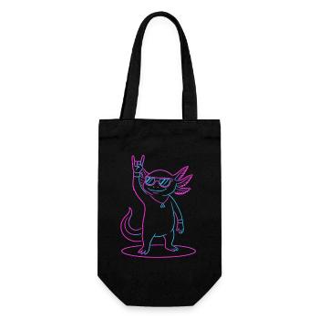 Axolotl rock cool avec des lunettes de soleil - Sac à bouteille - noir - Devant