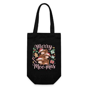 Joyeux Moo Mas Vaches de Noël drôles pour les fans de vaches - Sac à bouteille - noir - Devant