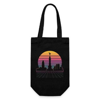 Sonnenuntergang Skyline - Mexico City - Geschenkbeutel für Flaschen - Schwarz - Vorne