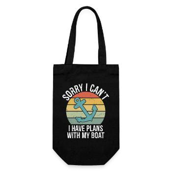 Sorry I Can't I Have Plans with My Boat Captain - Gift Bag for Bottles - black - Front