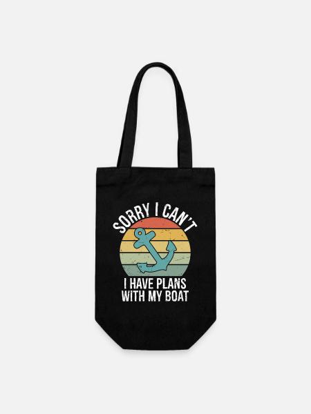 Sorry I Can't I Have Plans with My Boat Captain - Geschenkbeutel für Flaschen - Schwarz