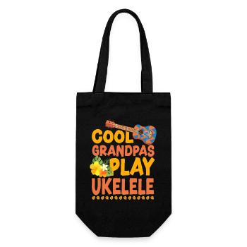 Hawaiian Ukulele Uke Cool Grandpas - Gift Bag for Bottles - black - Front