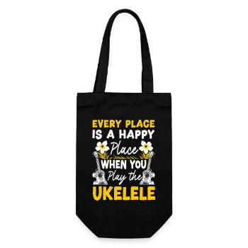 Ukulélé hawaïen uke partout - Sac à bouteille - noir - Devant