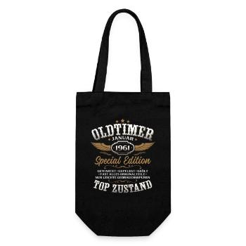 Cadeau du 65e anniversaire Voiture ancienne janvier 1961 - Sac à bouteille - noir - Devant