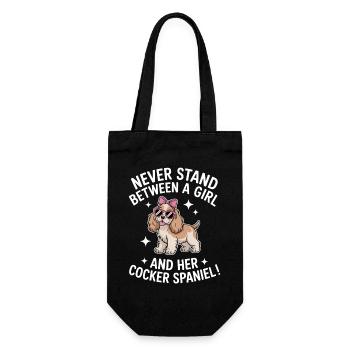 Cocker Spaniel Sprüche Cocker Spaniel Geschenk für - Geschenkbeutel für Flaschen - Schwarz - Vorne