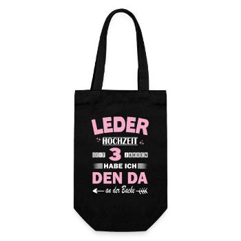 3e anniversaire de mariage Mariage Mariage Anniversaire de mariage Cadeau de mariage - Sac à bouteille - noir - Devant