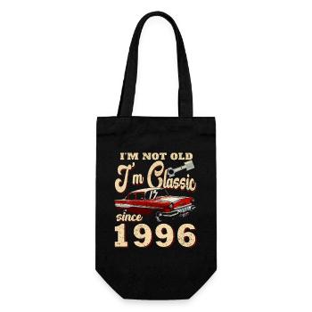 Ich bin kein Alt, nur Klassisch 1996 - Geschenkbeutel für Flaschen - Schwarz - Vorne