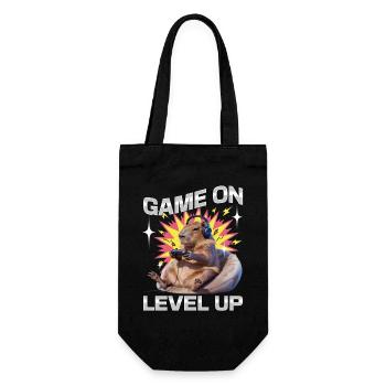 Funny Gaming Gamer Capybara - Gift Bag for Bottles - black - Front