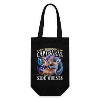 Funny Gaming Gamer Capybara - Gift Bag for Bottles - black - Front
