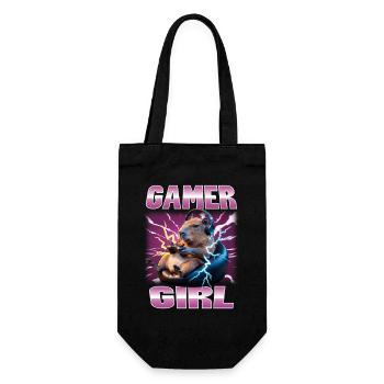 Funny Gaming Gamer Capybara - Gift Bag for Bottles - black - Front