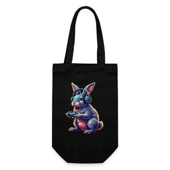 Rabbit Games Animal Video Games Fun - Gift Bag for Bottles - black - Front