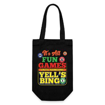 Funny Bingo Player It’s All Fun and Games Design - Geschenkbeutel für Flaschen - Schwarz - Vorne