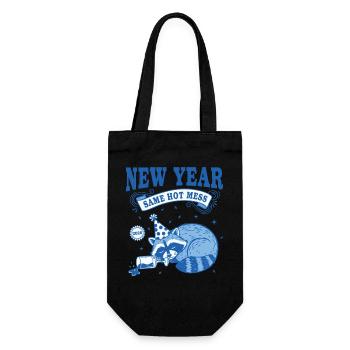 Neujahr Same Hot Mess 2026 Party-Design - Geschenkbeutel für Flaschen - Schwarz - Vorne