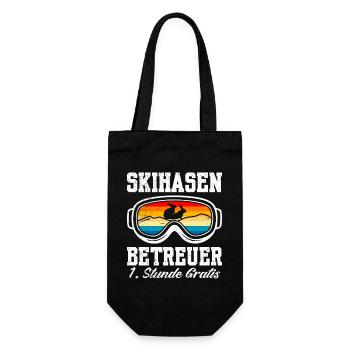 Skifahren SKIHASEN BETREUER 1. STUNDE GRATIS - Geschenkbeutel für Flaschen - Schwarz - Vorne