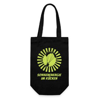 Paraglider SOLAR ENERGY IN THE BACK FUNNY - Gift Bag for Bottles - black - Front