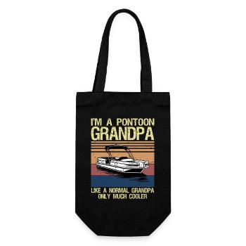 Cool Pontoon Boat Design for Grandpa Men Pontoon - Geschenkbeutel für Flaschen - Schwarz - Vorne