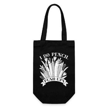 Funny Art Painter I Do Pencil Push-Ups Artist Gift - Gift Bag for Bottles - black - Front
