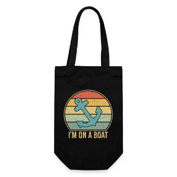 I'm On A Boat - Geschenkbeutel für Flaschen - Schwarz - Vorne