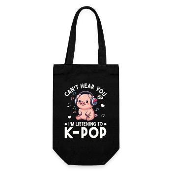 K-Pop Schweinchen – Kawaii Musik Fan Design - Geschenkbeutel für Flaschen - Schwarz - Vorne
