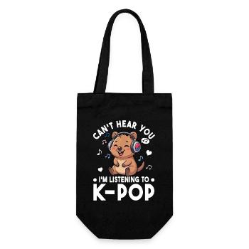K-Pop Quokka – Süßes Musik Fan Statement Design - Geschenkbeutel für Flaschen - Schwarz - Vorne