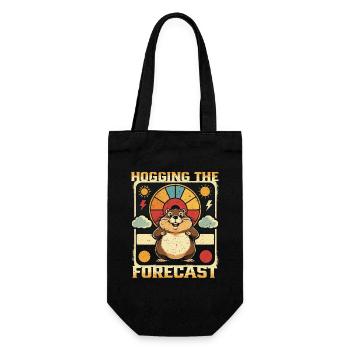 Groundhog Day Groundhog Hogging The Forecast - Gift Bag for Bottles - black - Front