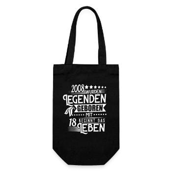 18 Geburtstag Legende Retro 2008 Geburtstag Party - Geschenkbeutel für Flaschen - Schwarz - Vorne