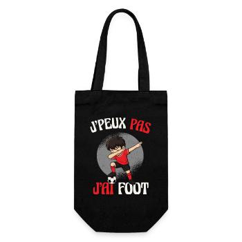 I can't I have football – cartoon child - Gift Bag for Bottles - black - Front