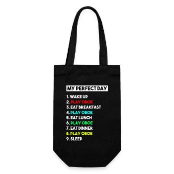 Mein perfekter Tag Oboe spielen Lustiger Oboist Musikerkunst - Geschenkbeutel für Flaschen - Schwarz - Vorne