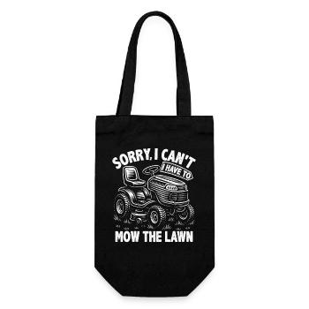 Sorry I Cant I Have To Mow The Lawn - Gift Bag for Bottles - black - Front