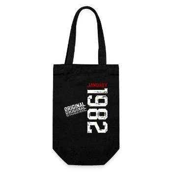 44th Birthday Original January 1982 - Gift Bag for Bottles - black - Front