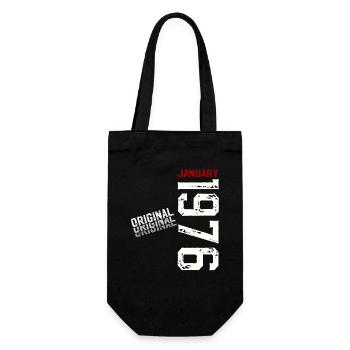 50th Birthday Original January 1976 - Gift Bag for Bottles - black - Front