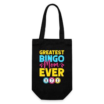 Bingo Game Greatest Bingo Mom Ever Bingo - Gift Bag for Bottles - black - Front