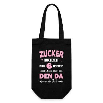 Sugar Wedding 6th Wedding Anniversary Anniversary Wife - Gift Bag for Bottles - black - Front