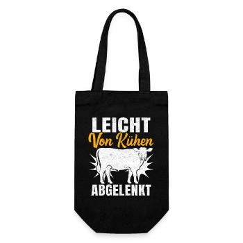 Easily distracted by cows - Gift Bag for Bottles - black - Front