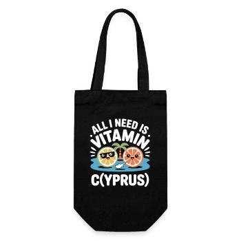 Cyprus All I Need Is Vitamin Cyprus Cyprus Flag - Gift Bag for Bottles - black - Front
