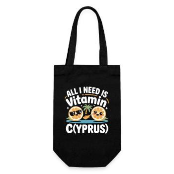 Cyprus All I Need Is Vitamin Cyprus Cyprus Flag - Gift Bag for Bottles - black - Front