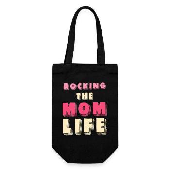 Rocking the Mom Life Shirt - Gift Bag for Bottles - black - Front
