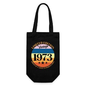 1973 Vintage Birthday Gift 73 - Gift Bag for Bottles - black - Front