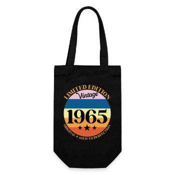 1965 Vintage Birthday Gift 65 - Gift Bag for Bottles - black - Front