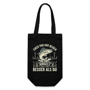 "Better Than You" – Funny Zander Angler Shirt - Gift Bag for Bottles - black - Front