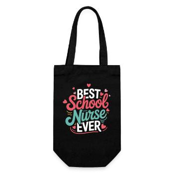 Best School Nurse Ever - Gift Bag for Bottles - black - Front