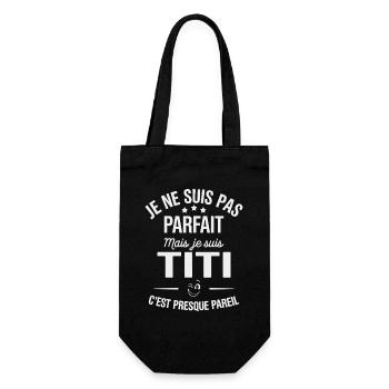 NOT PERFECT BUT TITI ALMOST THE SAME - Gift Bag for Bottles - black - Front
