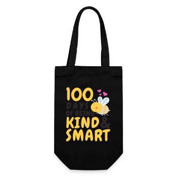 100 Days of bee ing kind and smart - Gift Bag for Bottles - black - Front