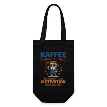 Coffee vs. Motivation – Fun Business Design - Gift Bag for Bottles - black - Front