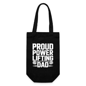 Stolzer Powerlifting-Papa - Geschenkbeutel für Flaschen - Schwarz - Vorne