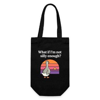 What If I’m Not Silly Enough Funny Goose Retro - Gift Bag for Bottles - black - Front