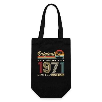 55e anniversaire Original janvier Né en 1971 - Sac à bouteille - noir - Devant
